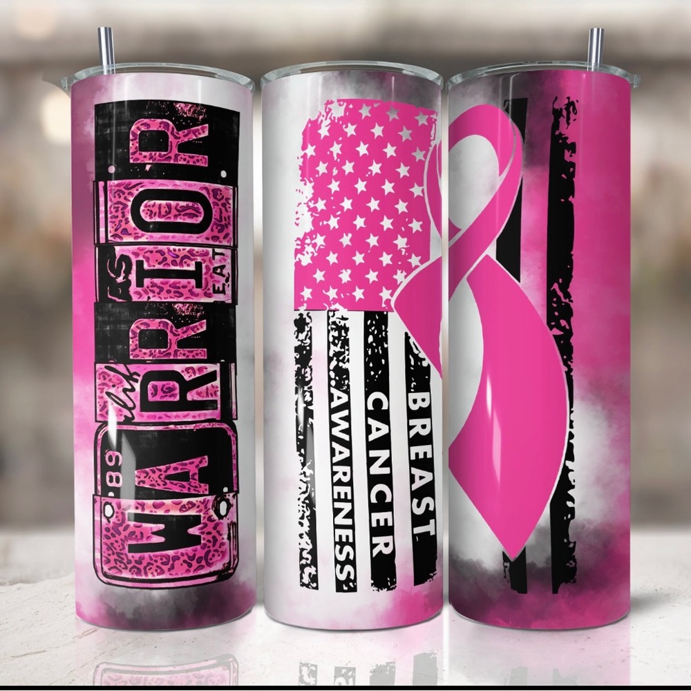 Breast cancer survivor tumbler 20oz skinny stainless steel